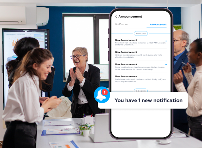 Instant communication features within a field staff monitoring app for seamless team coordination