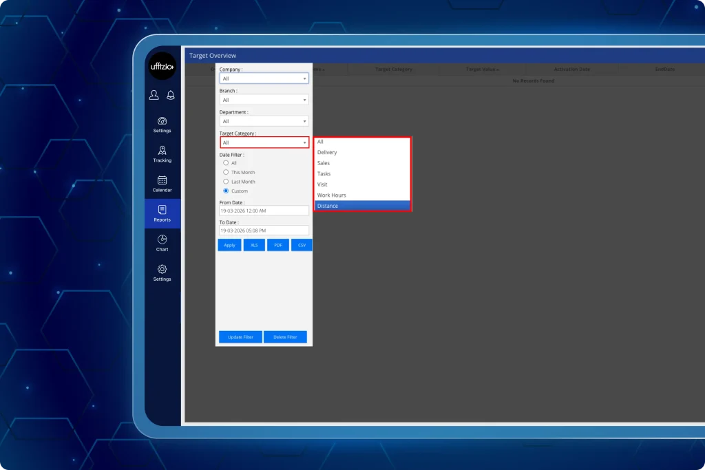 Target creation and categories overview navigation Create and manage targets efficiently with detailed target overview dashboard showing categories, assigned employees, target values, and status tracking.